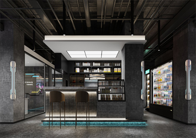 灰色工業(yè)風網(wǎng)咖裝修設(shè)計案例